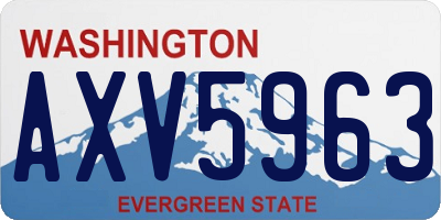 WA license plate AXV5963