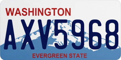 WA license plate AXV5968