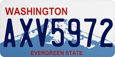 WA license plate AXV5972