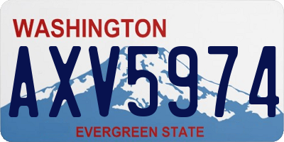 WA license plate AXV5974