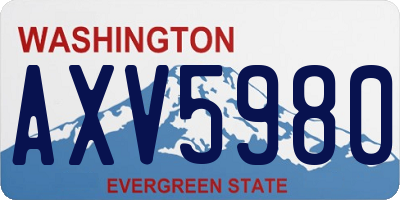WA license plate AXV5980
