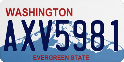 WA license plate AXV5981