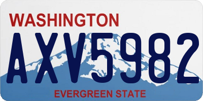 WA license plate AXV5982