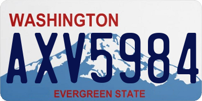 WA license plate AXV5984