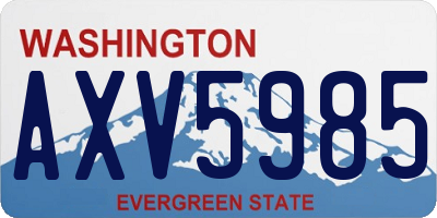 WA license plate AXV5985