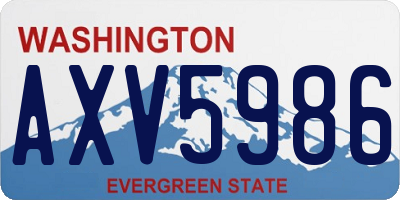 WA license plate AXV5986