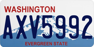 WA license plate AXV5992