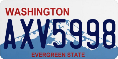 WA license plate AXV5998