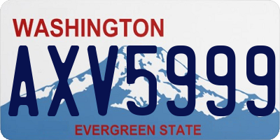 WA license plate AXV5999