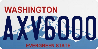 WA license plate AXV6000