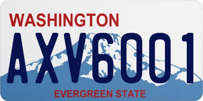 WA license plate AXV6001