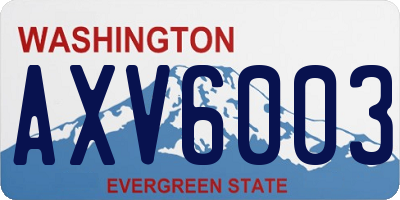WA license plate AXV6003