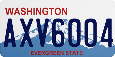 WA license plate AXV6004