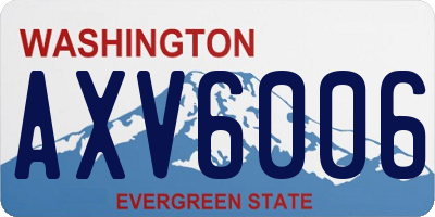 WA license plate AXV6006