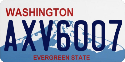 WA license plate AXV6007