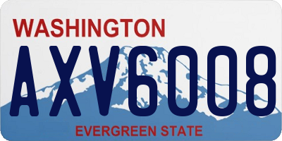 WA license plate AXV6008