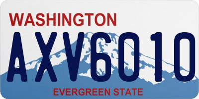 WA license plate AXV6010