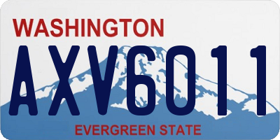 WA license plate AXV6011