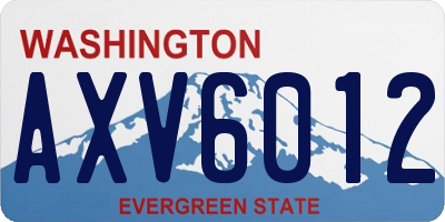 WA license plate AXV6012