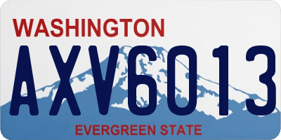 WA license plate AXV6013