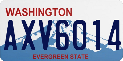 WA license plate AXV6014