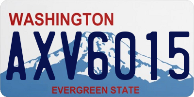 WA license plate AXV6015