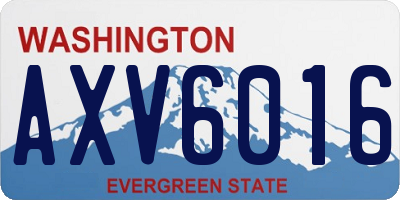 WA license plate AXV6016
