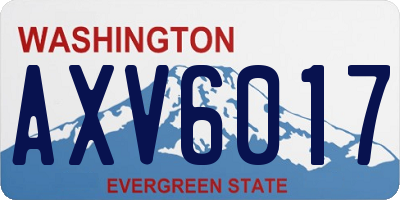 WA license plate AXV6017