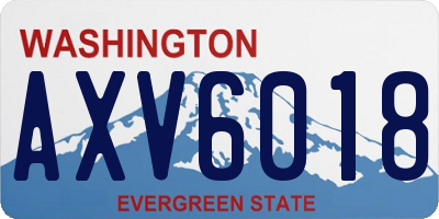 WA license plate AXV6018