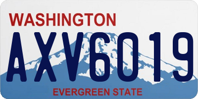 WA license plate AXV6019