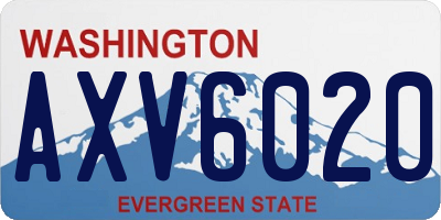 WA license plate AXV6020