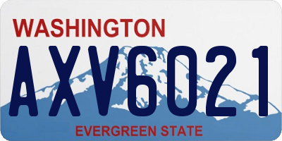 WA license plate AXV6021