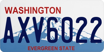 WA license plate AXV6022