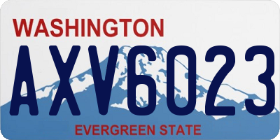 WA license plate AXV6023