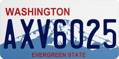 WA license plate AXV6025