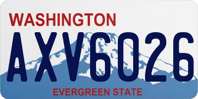 WA license plate AXV6026