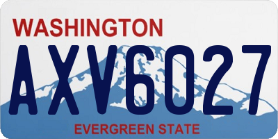 WA license plate AXV6027