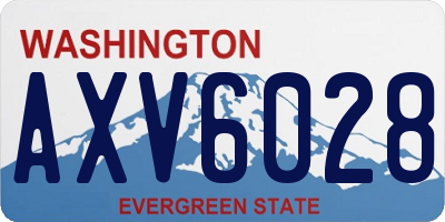 WA license plate AXV6028