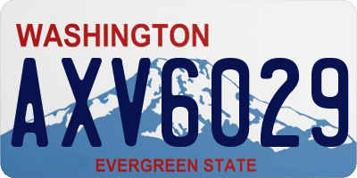 WA license plate AXV6029