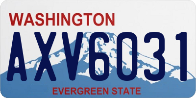 WA license plate AXV6031