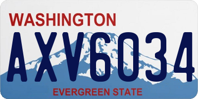 WA license plate AXV6034