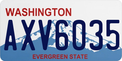 WA license plate AXV6035