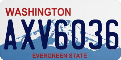 WA license plate AXV6036