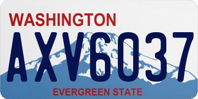 WA license plate AXV6037