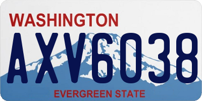 WA license plate AXV6038