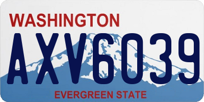 WA license plate AXV6039