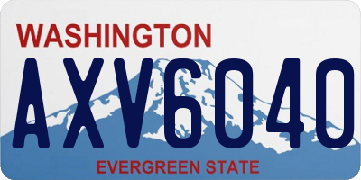 WA license plate AXV6040