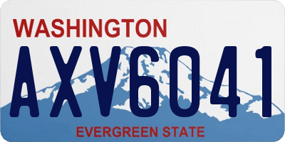 WA license plate AXV6041
