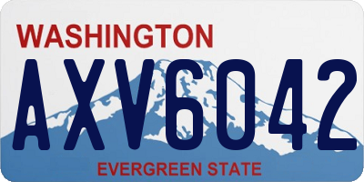 WA license plate AXV6042