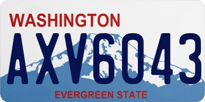 WA license plate AXV6043